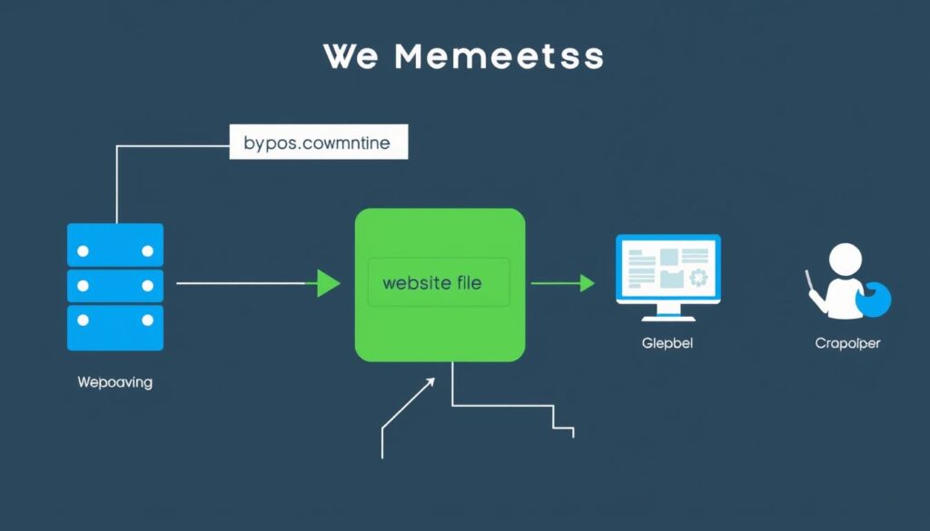 Diagram showing how domain names and web hosting work together to create a functional website
