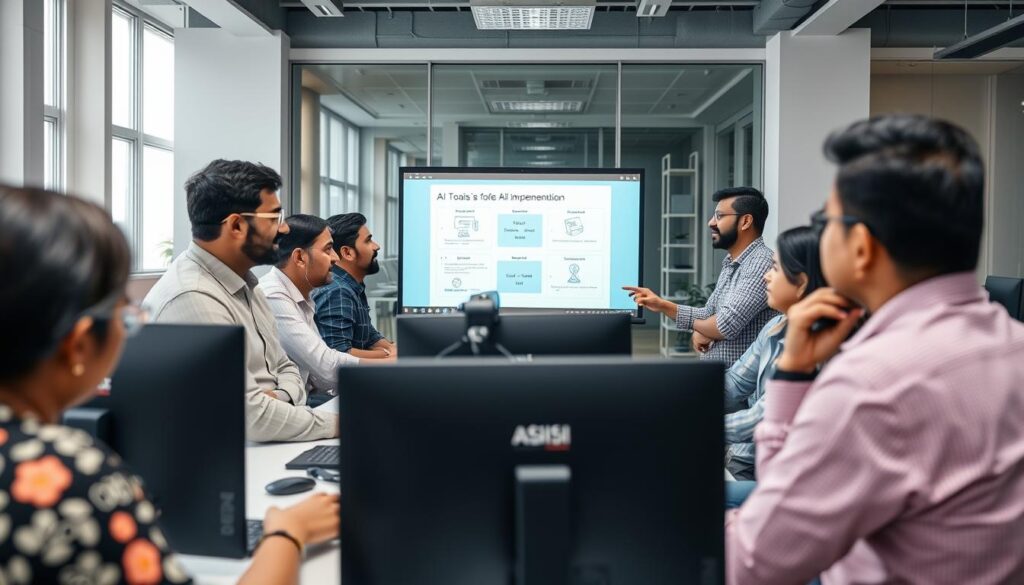 Indian SME team in a training session learning to use AI tools