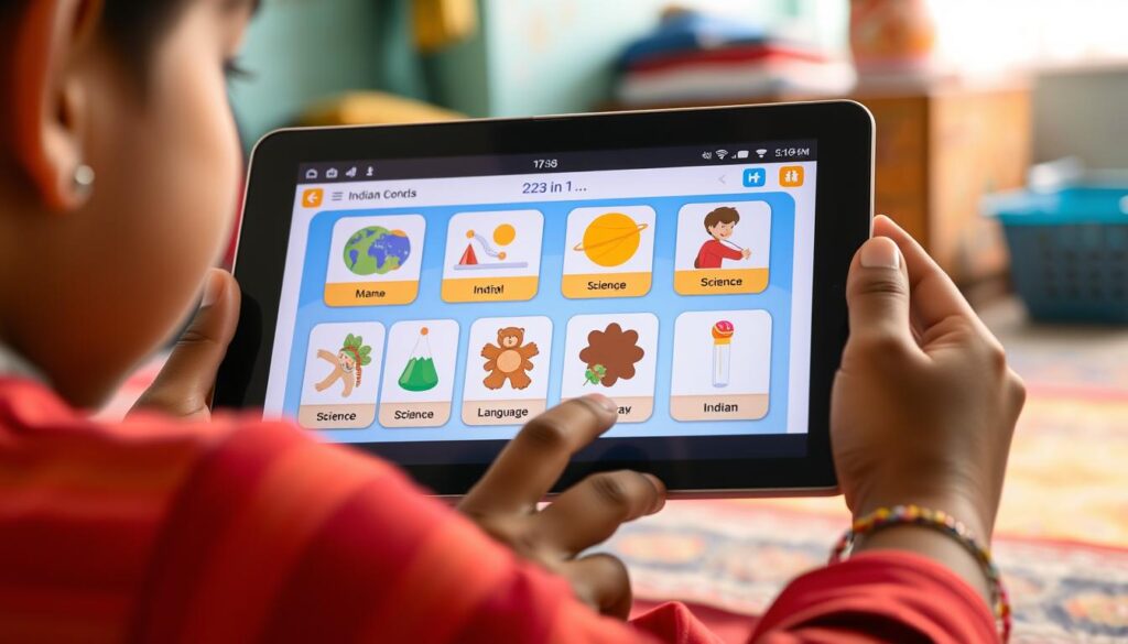 Personalized edtech platform with vernacular language support showing students learning in their native language