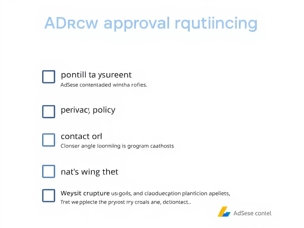 AdSense approval requirements checklist with website elements