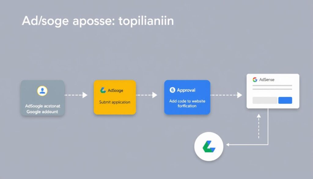 Step-by-step AdSense application process flowchart