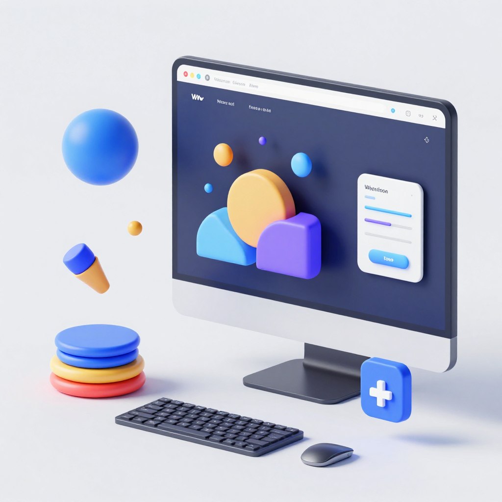 3D web elements with interactive depth and animation
