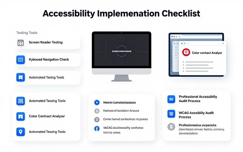 Accessibility implementation checklist with testing tools