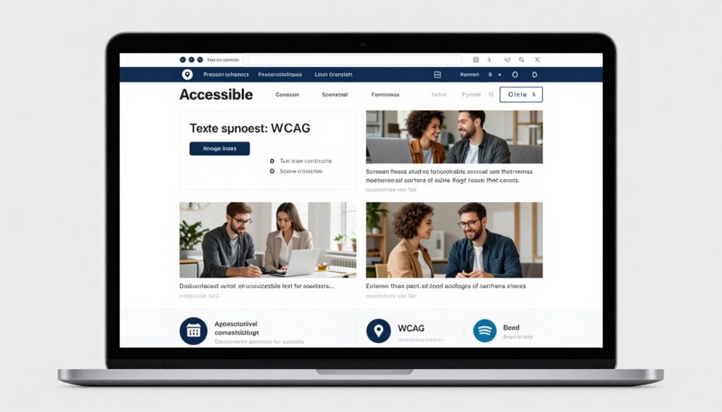 Accessible website design showing inclusive features and assistive technology