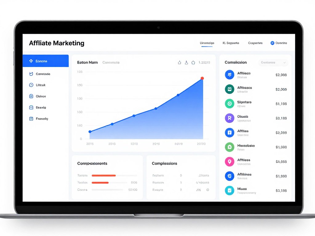 Affiliate marketer analyzing performance dashboard with earnings