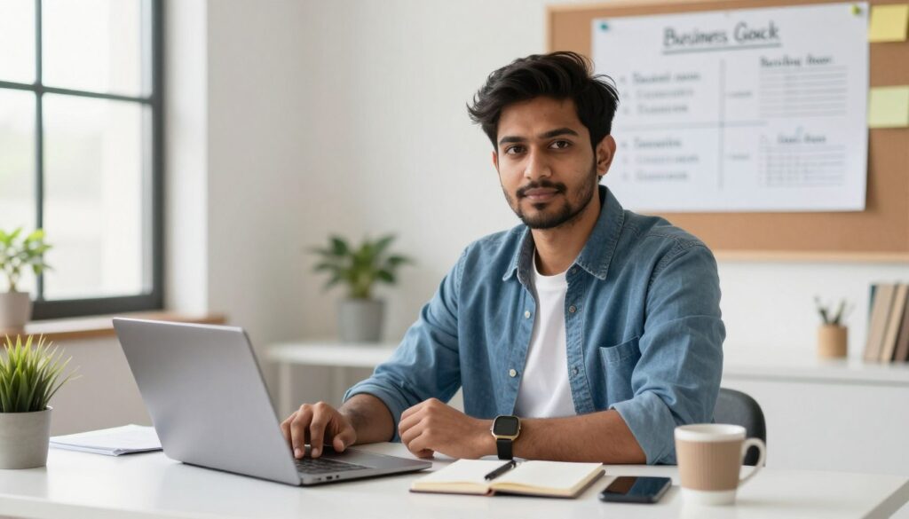 Aspiring entrepreneur ready to begin online business journey