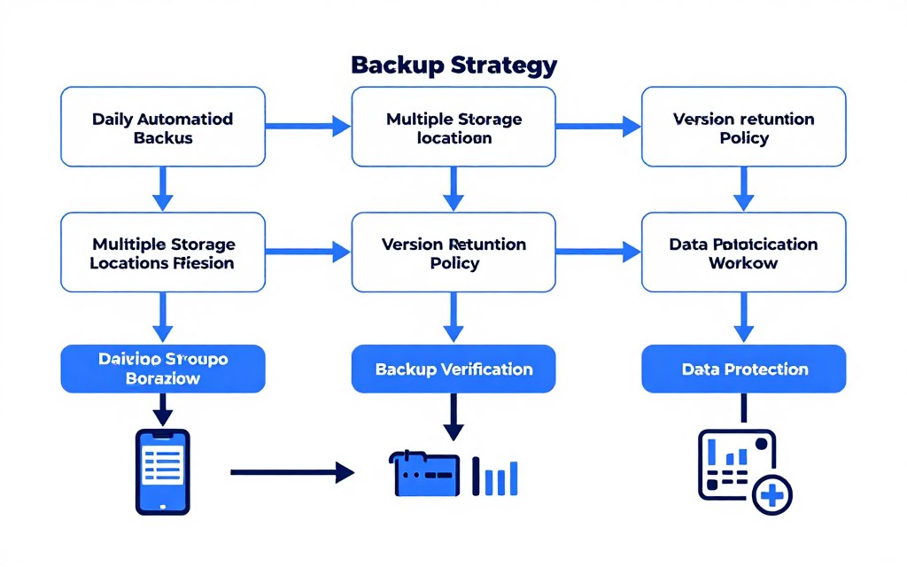Backup strategy diagram showing automated backup workflow