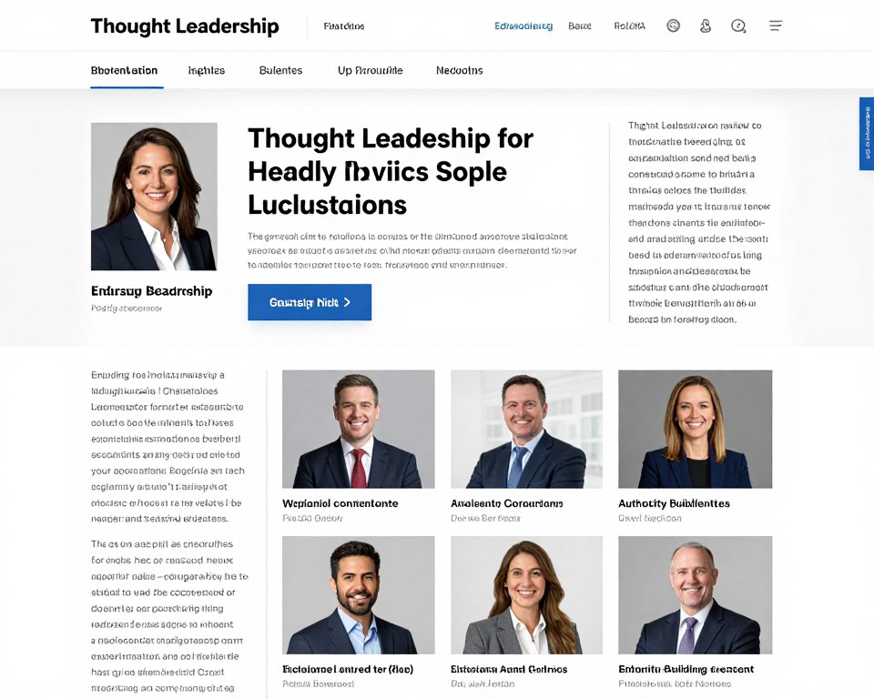 Blog section with thought leadership articles and insights