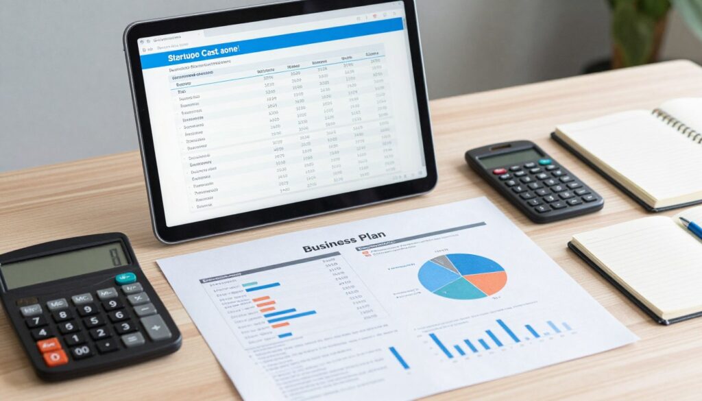 Business startup cost breakdown spreadsheet and calculator