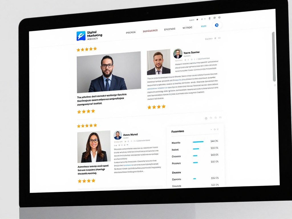 Client testimonials and success metrics displayed on website