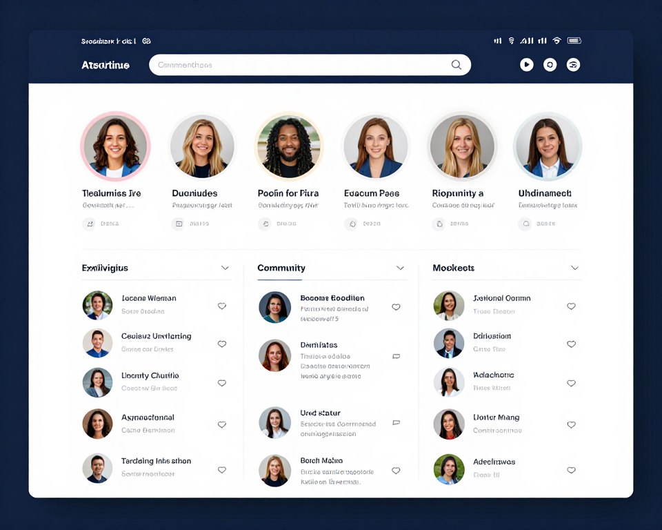 Community forum interface showing member discussions and networking features