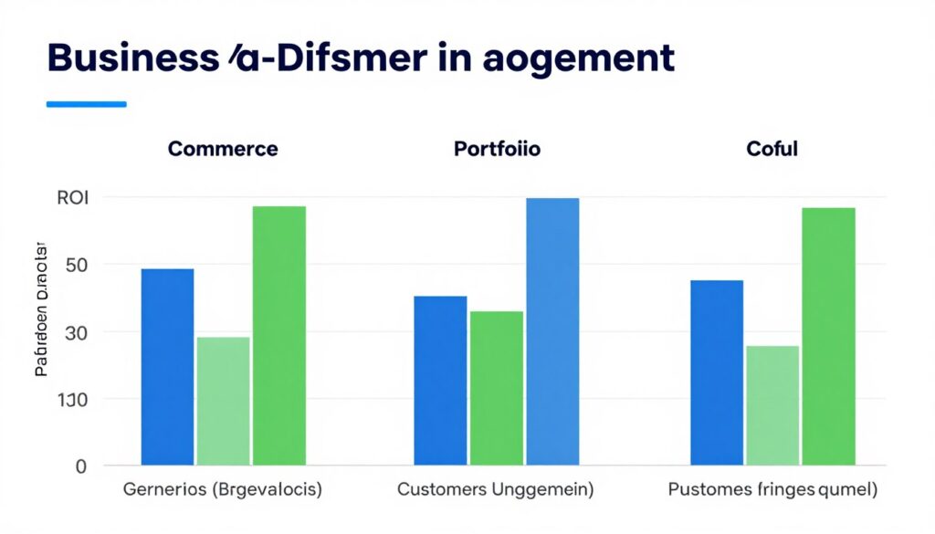 Comparison chart showing different website types and their business impact metrics