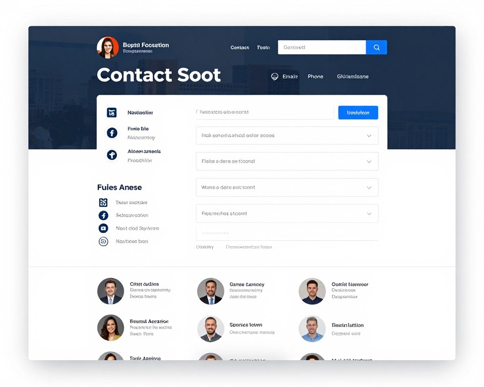Contact page with multiple engagement options and social links