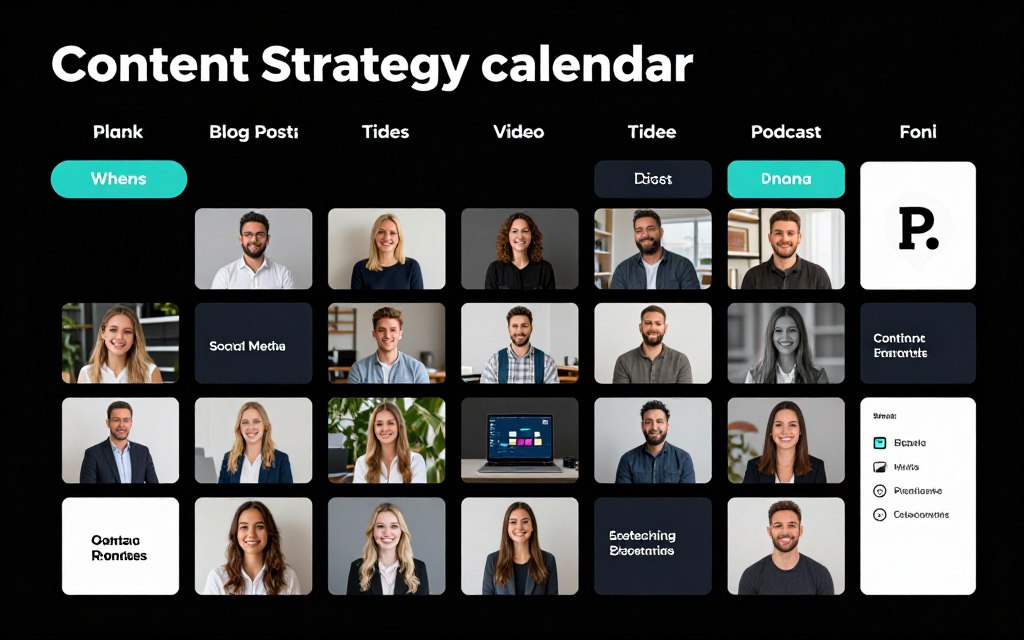 Content strategy calendar for personal brand with diverse formats