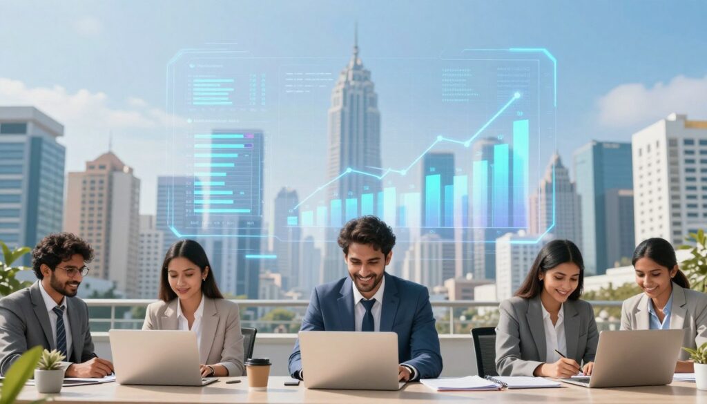 Future Business Trends in India 2030 showing digital transformation and emerging technologies