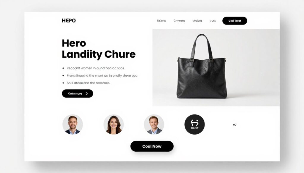High-converting landing page design with clear call-to-action and benefit statements