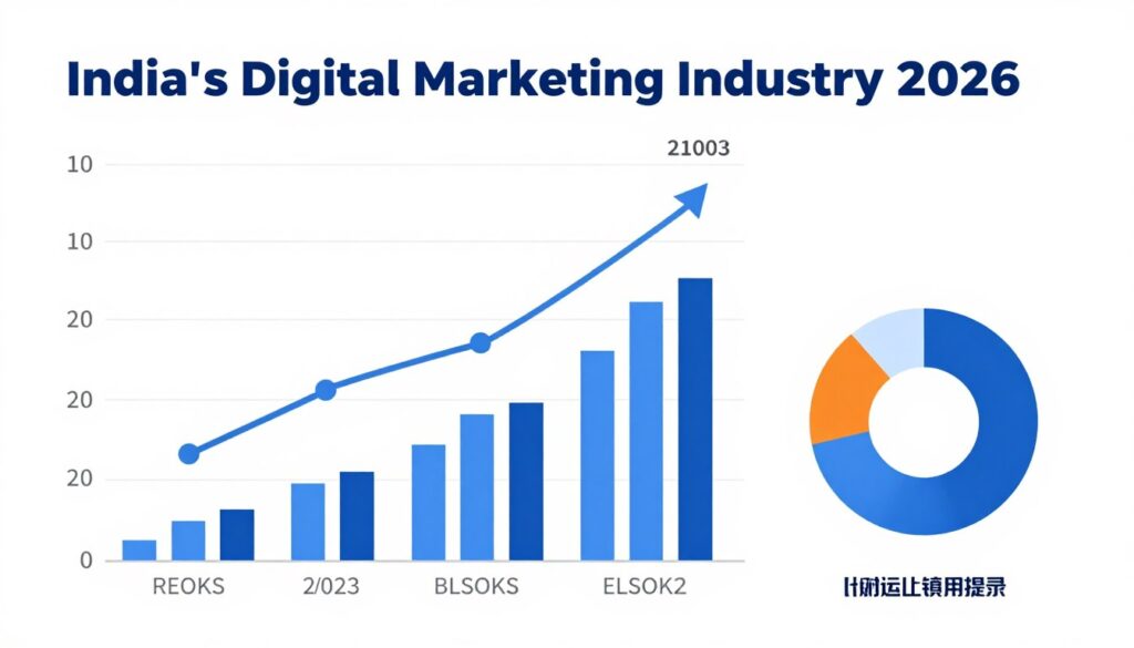 India digital marketing growth chart showing upward trends for 2026
