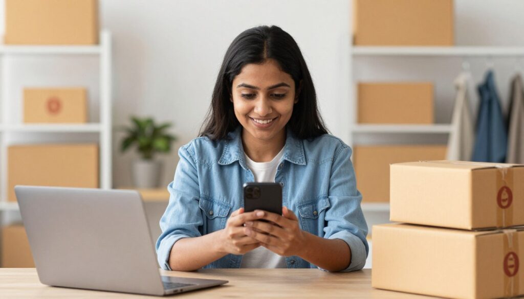 Indian e-commerce and digital retail showing online shopping experience