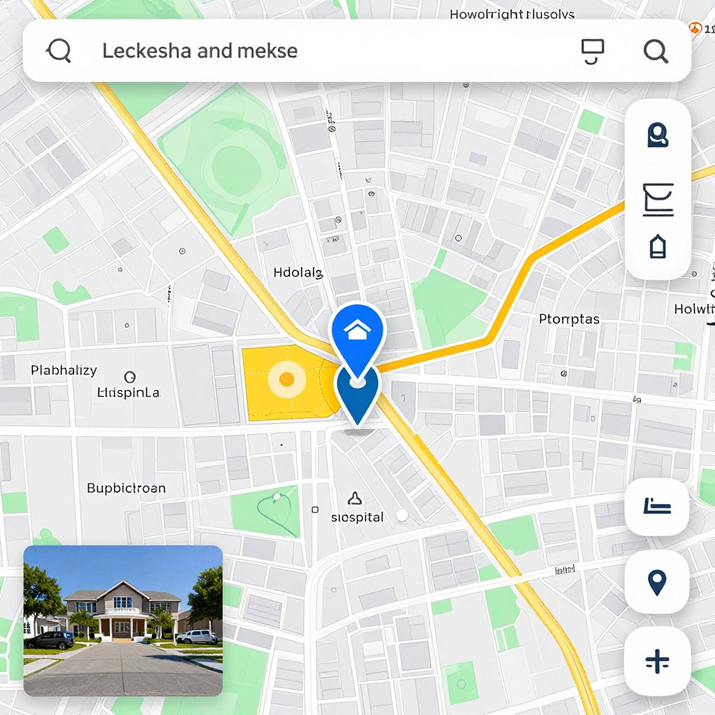 Interactive map showing property locations and nearby amenities