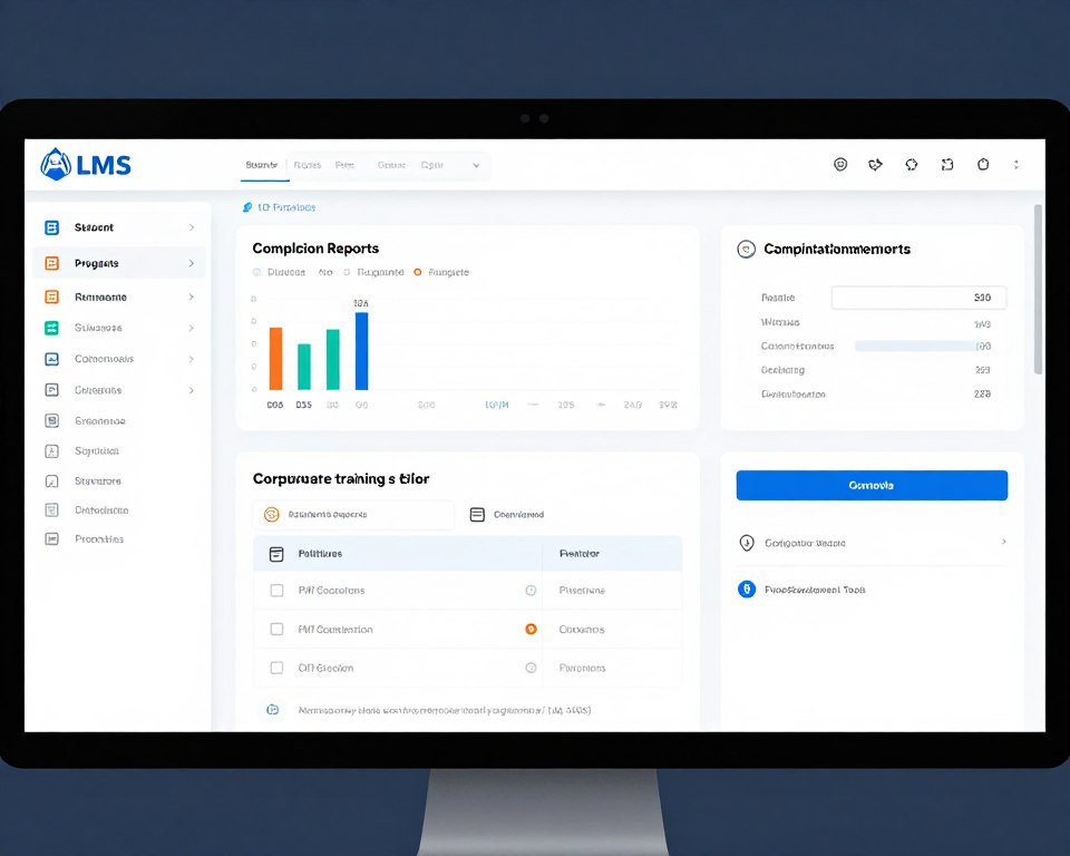 LMS dashboard showing training management and reporting features