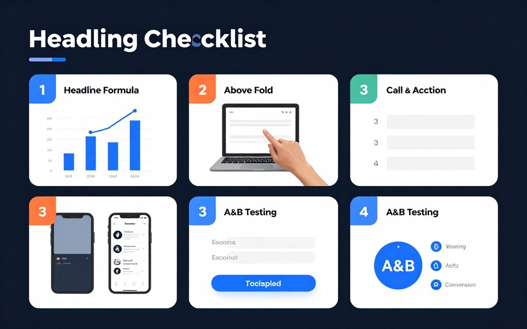 Landing page optimization checklist showing conversion elements