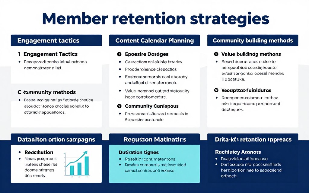Member retention strategies infographic with engagement tactics