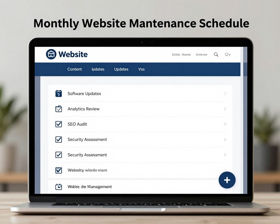 Monthly website maintenance schedule with comprehensive tasks
