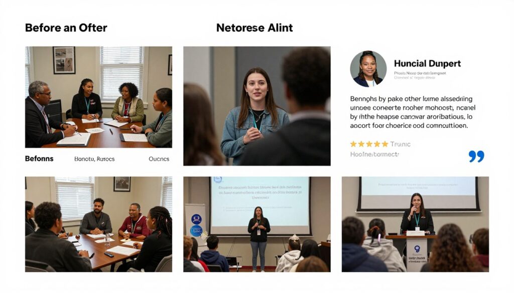 Nonprofit impact story with photos and personal testimonials