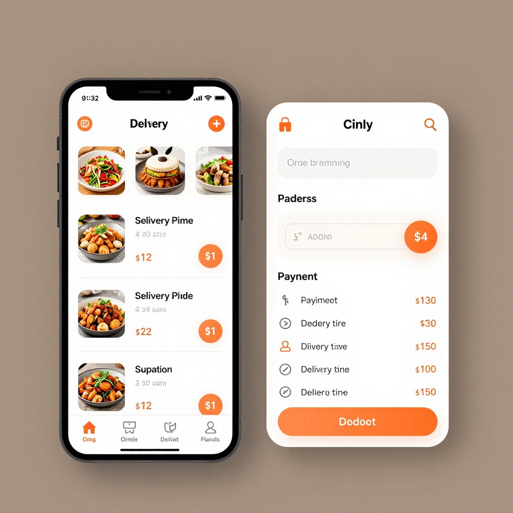 Online food ordering cart with delivery options