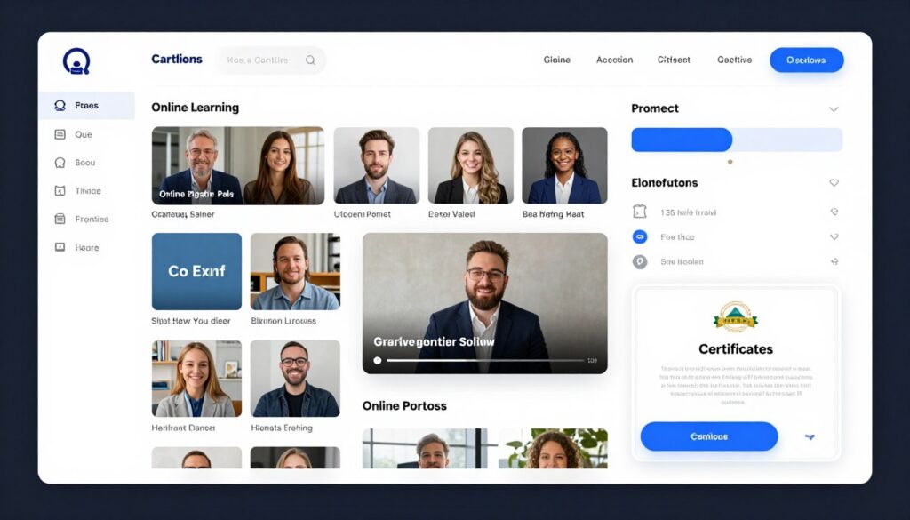 Online learning platform with course catalog and student dashboard