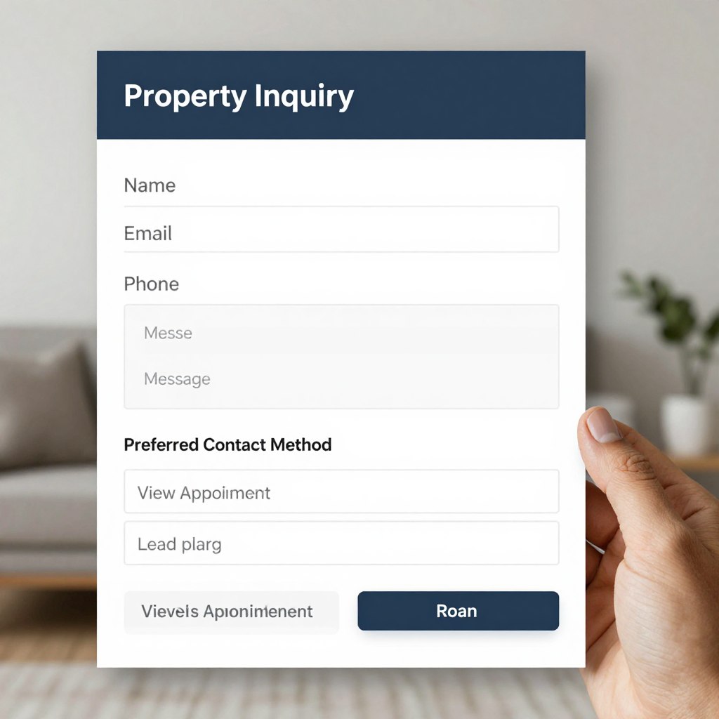 Property inquiry form with contact information fields