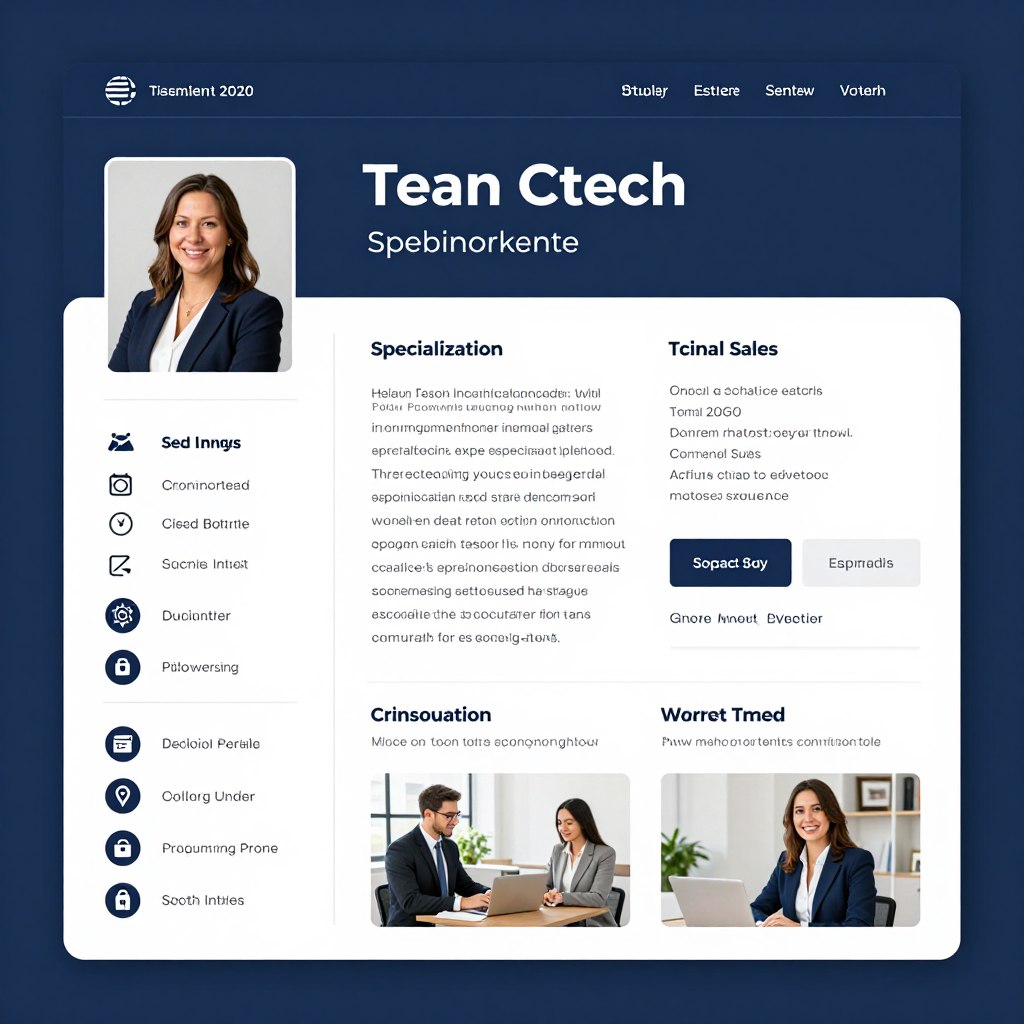 Real estate agent profile page with photo and contact information