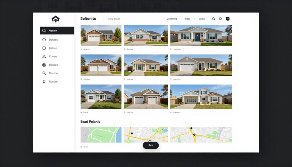Real estate website with property listings and search filters