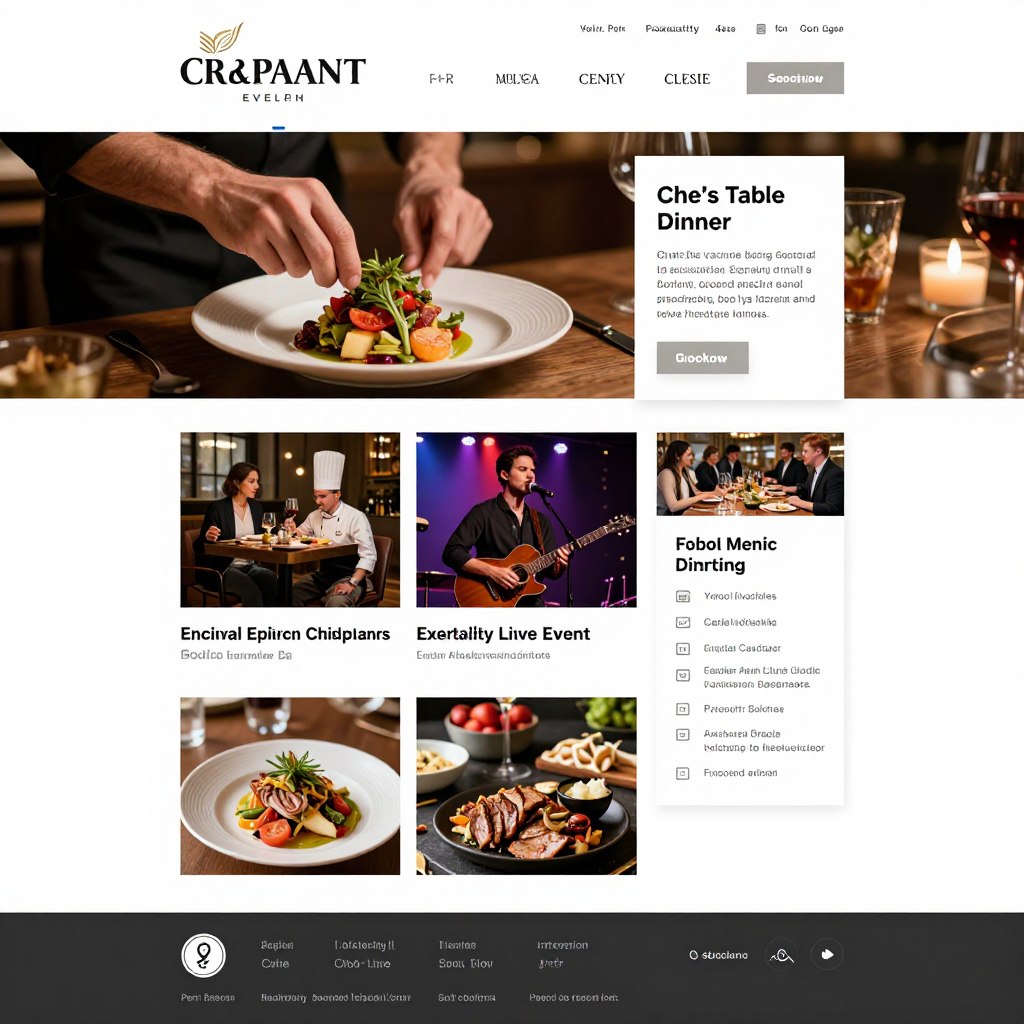 Restaurant events calendar showing special dining experiences
