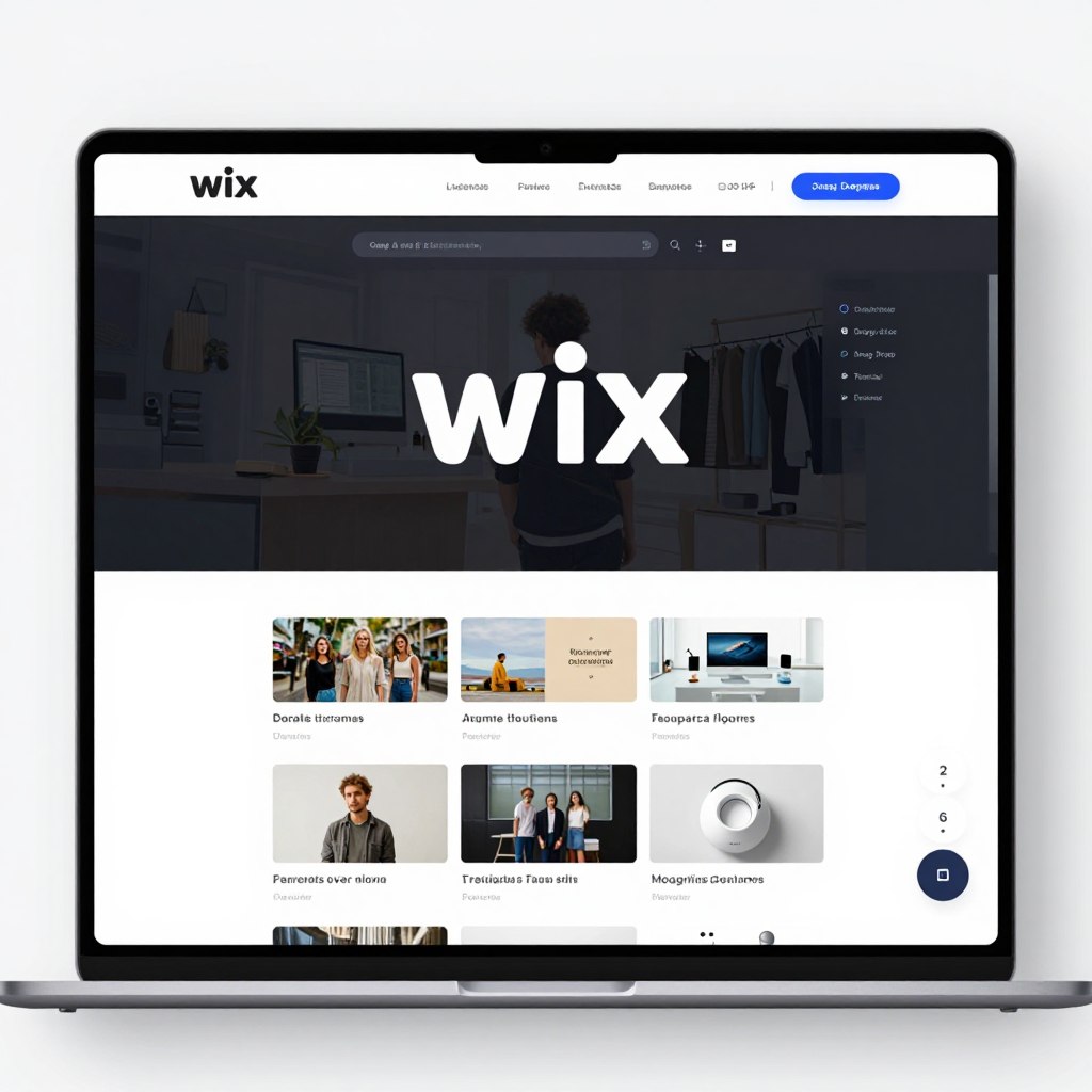 Wix website builder logo and interface preview