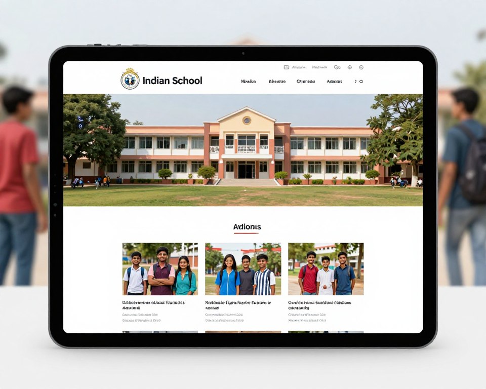 school website showing admissions and campus information